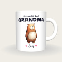 Personalised Bear Mug, Best Grandma, front