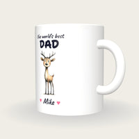 Personalised Deer Mug, Best Dad, three-quarter view