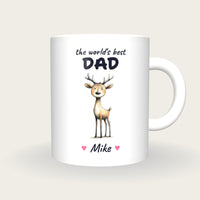 Personalised Deer Mug, Best Dad, front