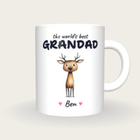 Personalised Deer Mug, Best Grandad, front