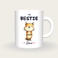 Personalised Fox Mug, My Bestie, front