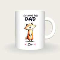 Personalised Fox Mug, Best Dad, front