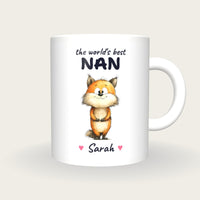 Personalised Fox Mug, Best Nan, front