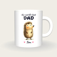 Personalised Hedgehog Mug, Best Dad, front