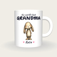 Personalised Rabbit Mug, Best Grandma, front