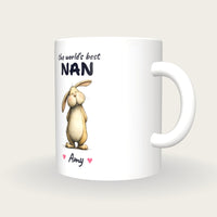 Personalised Rabbit Mug, Best Nan, three-quarter view