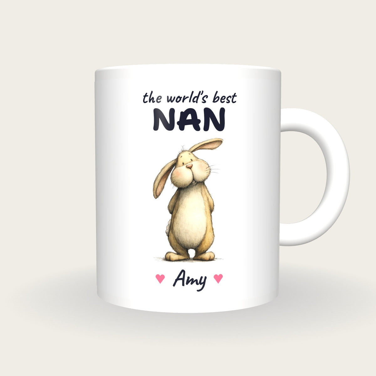 Personalised Rabbit Mug, Best Nan, front