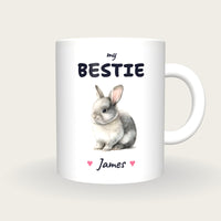 Personalised Bunny Mug, My Bestie, front