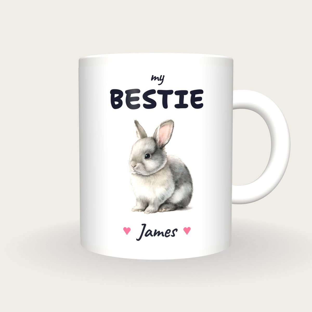 Personalised Bunny Mug, My Bestie, front