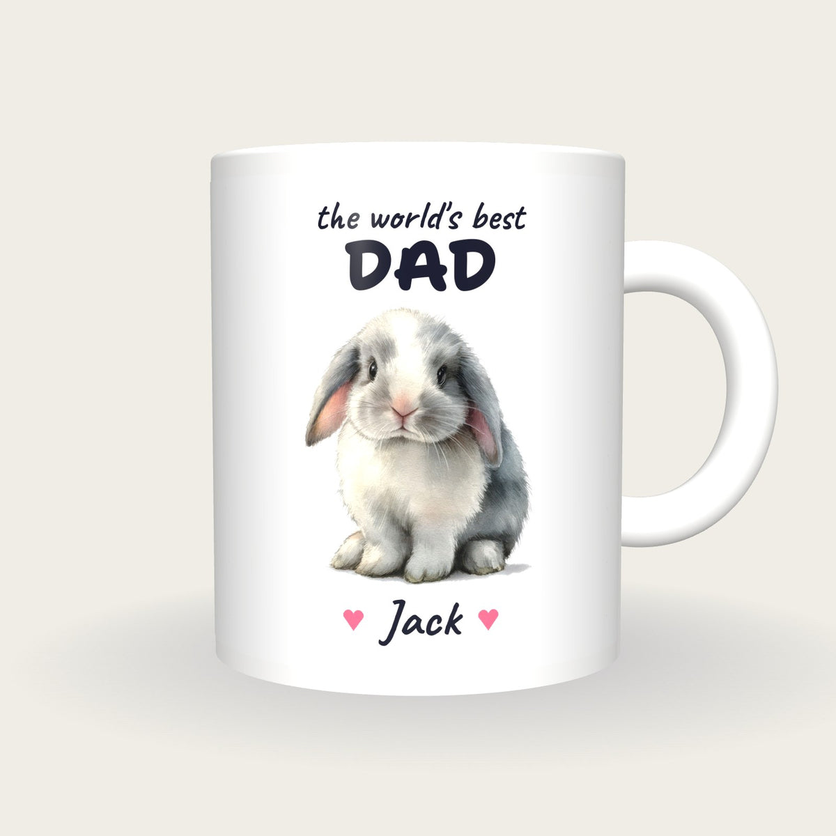 Personalised Bunny Mug, Best Dad, front