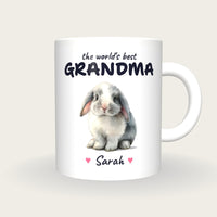 Personalised Bunny Mug, Best Grandma, front