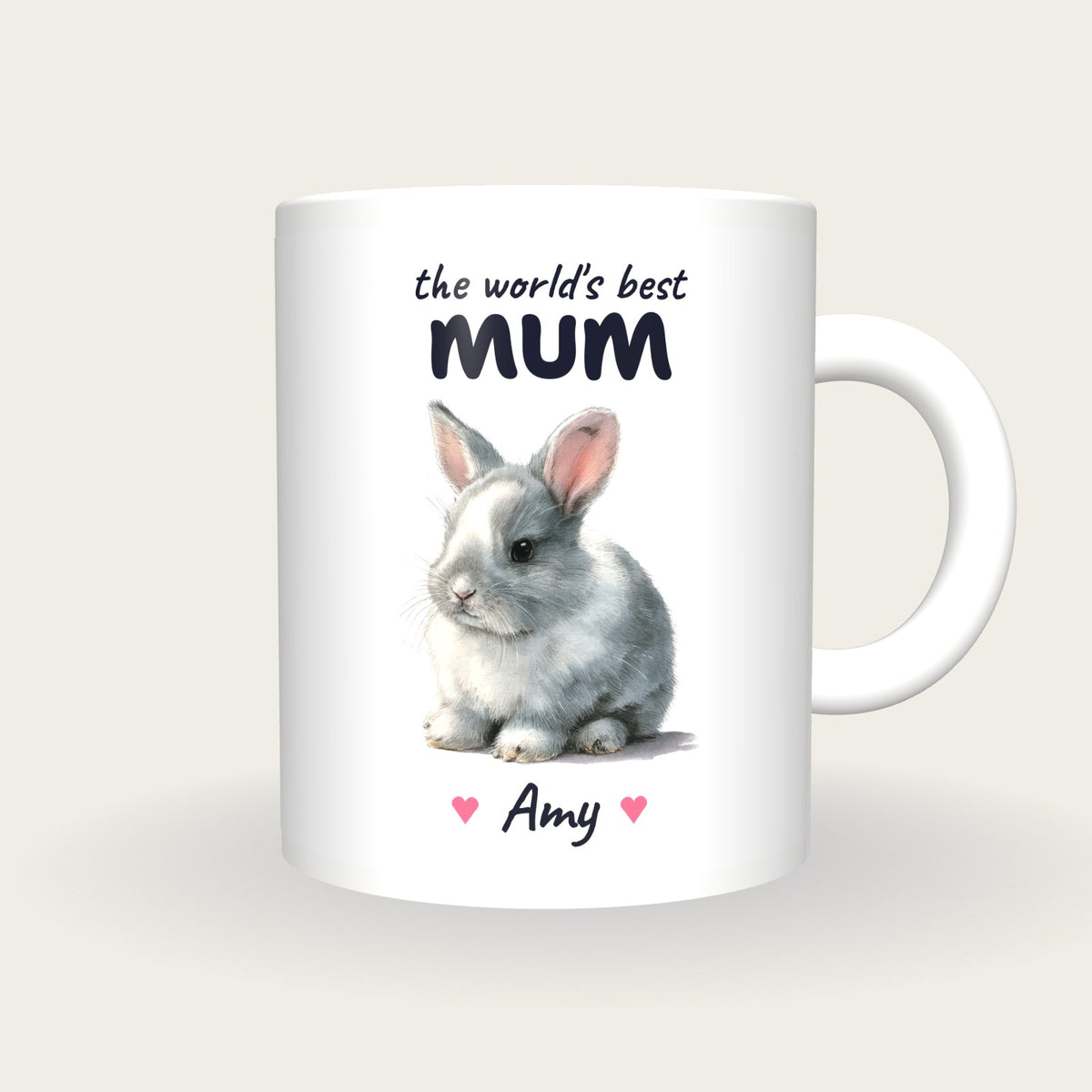 Personalised Bunny Mug, Best Mum, front