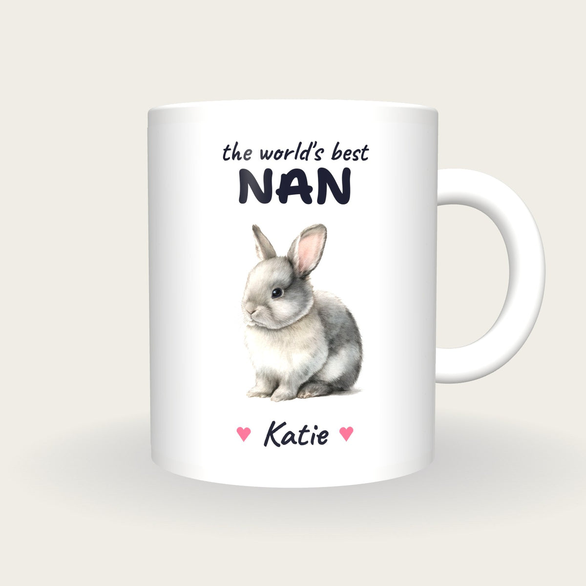 Personalised Bunny Mug, Best Nan, front