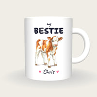 Personalised Calf Mug, My Bestie, front