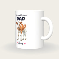 Personalised Calf Mug, Best Dad, three-quarter view