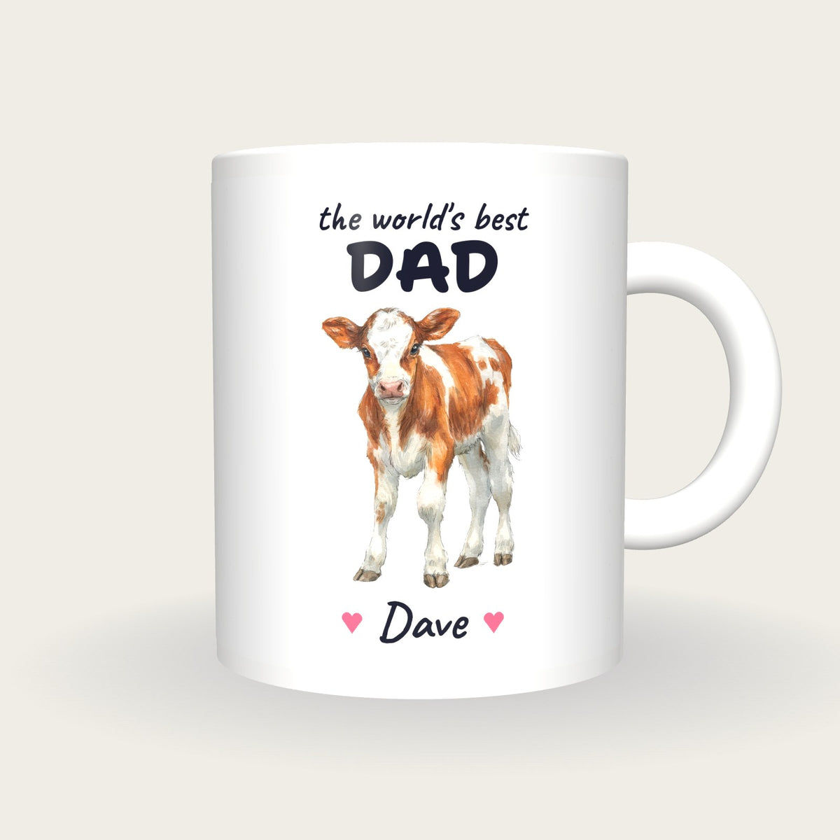 Personalised Calf Mug, Best Dad, front