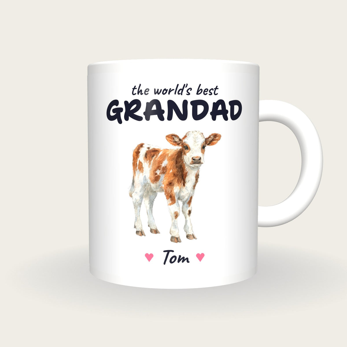 Personalised Calf Mug, Best Grandad, front