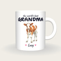 Personalised Calf Mug, Best Grandma, front