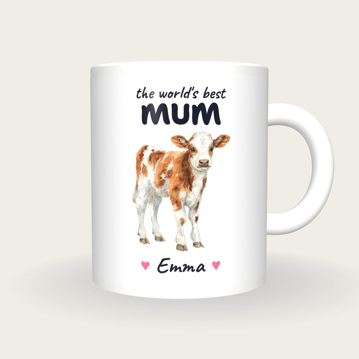 Personalised Calf Mug, Best Mum, front