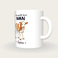 Personalised Calf Mug, Best Nan, three-quarter view