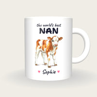 Personalised Calf Mug, Best Nan, front