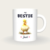 Personalised Duckling Mug, My Bestie, front