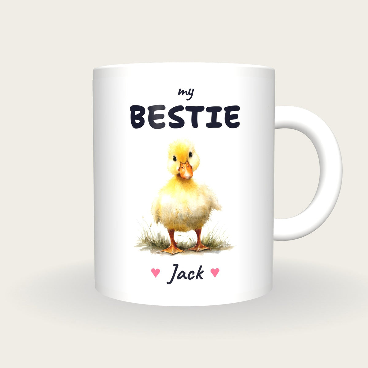 Personalised Duckling Mug, My Bestie, front