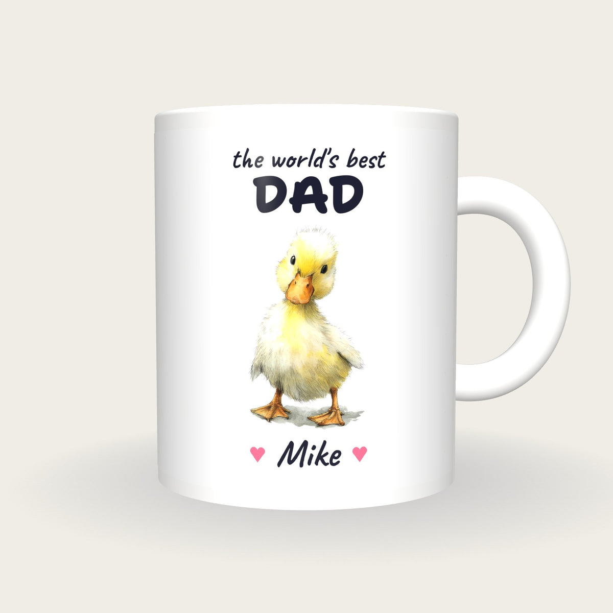 Personalised Duckling Mug, Best Dad, front