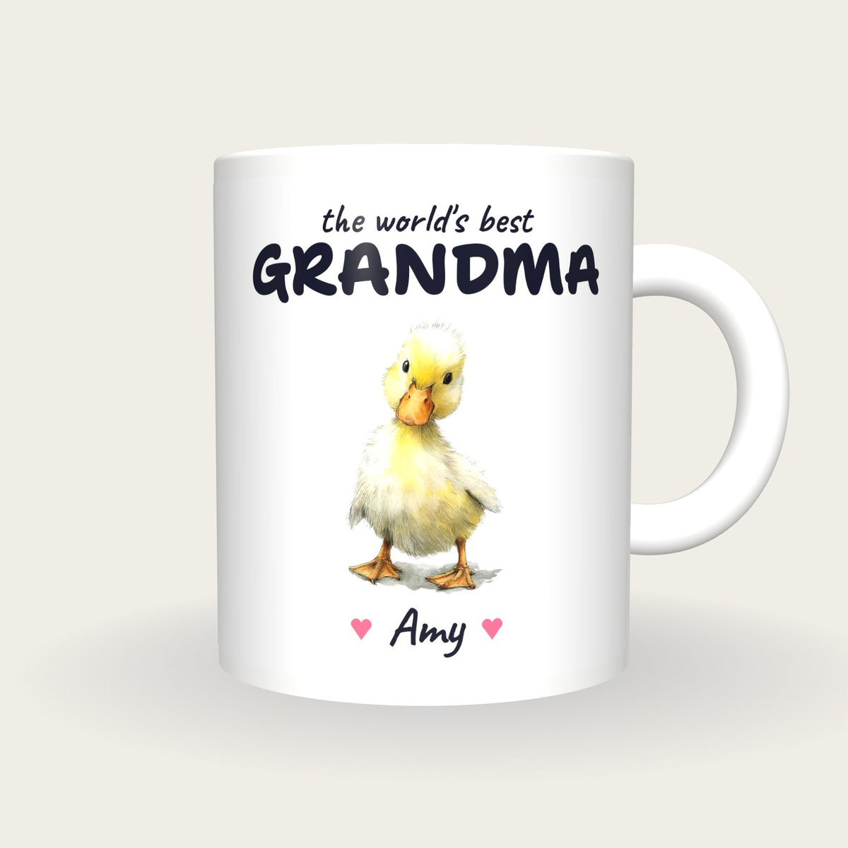 Personalised Duckling Mug, Best Grandma, front