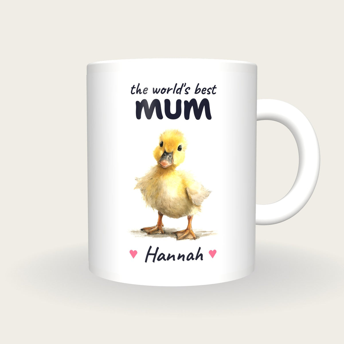 Personalised Duckling Mug, Best Mum, front