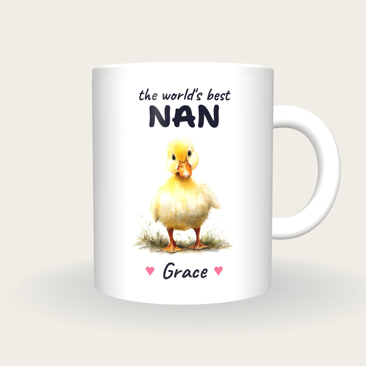 Personalised Duckling Mug, Best Nan, front