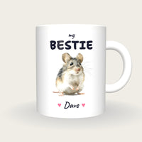 Personalised Field Mouse Mug, My Bestie, front