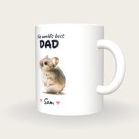 Personalised Field Mouse Mug, Best Dad, three-quarter view