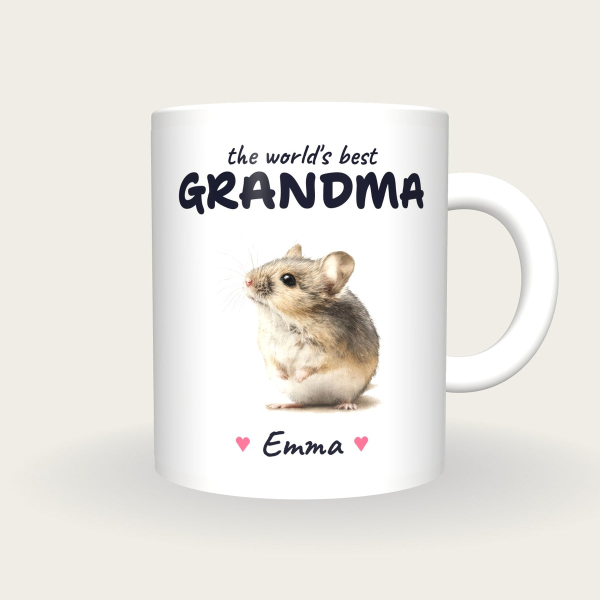 Personalised Field Mouse Mug, Best Grandma, front