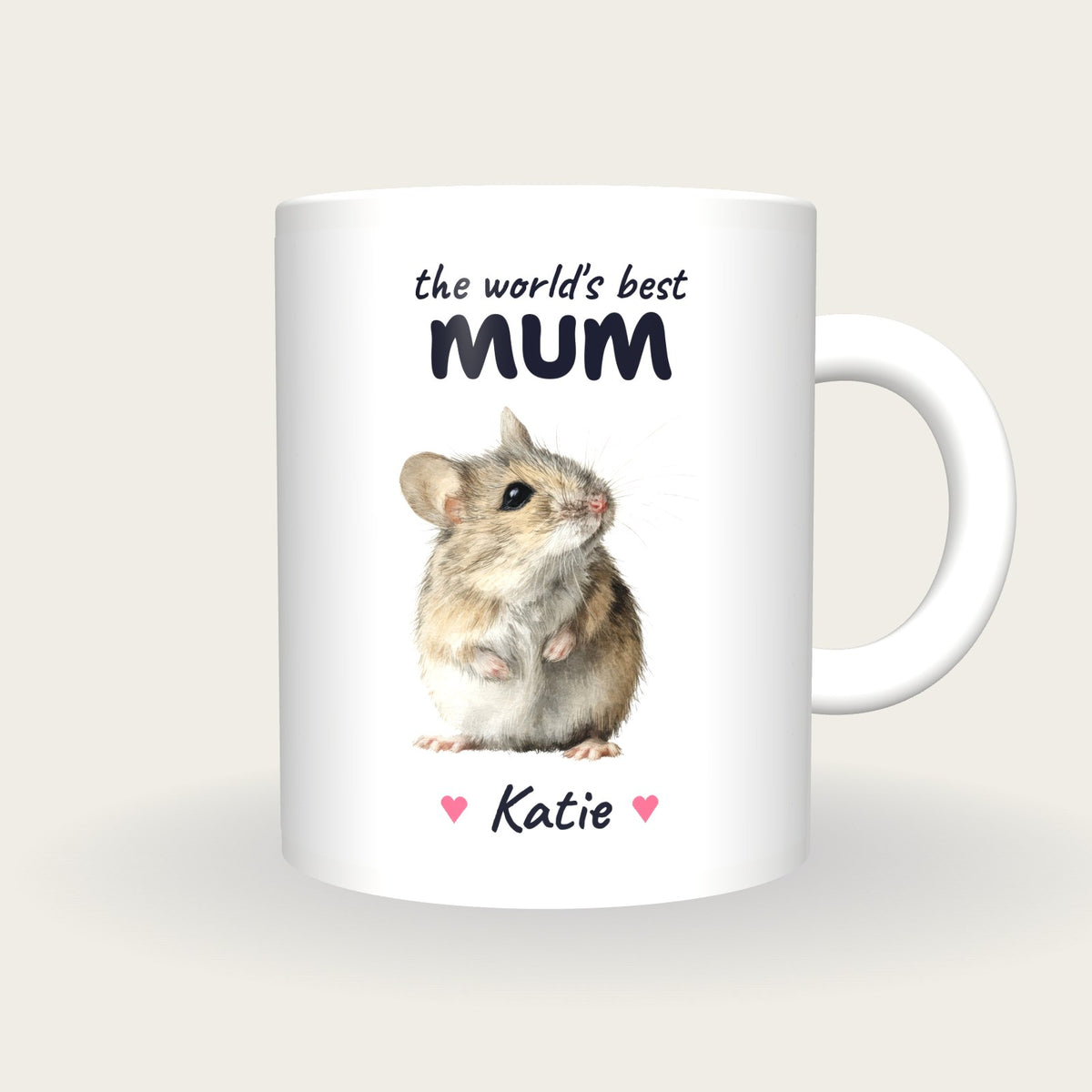 Personalised Field Mouse Mug, Best Mum, front