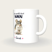 Personalised Field Mouse Mug, Best Nan, three-quarter view