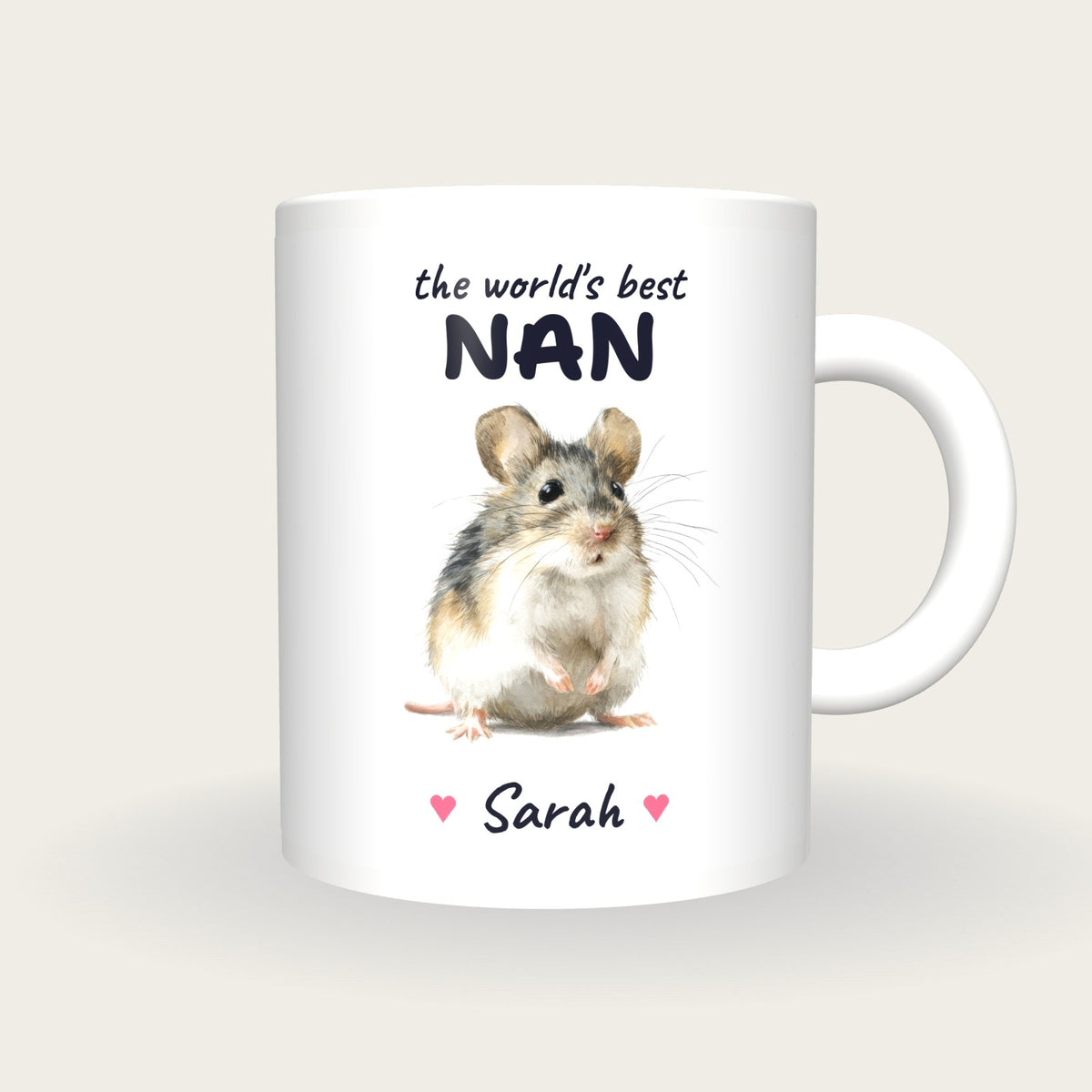 Personalised Field Mouse Mug, Best Nan, front