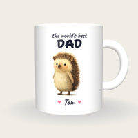 Personalised Hedgehog Mug, Best Dad, front
