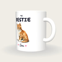 Personalised Kitten Mug, My Bestie, three-quarter view