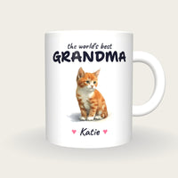 Personalised Kitten Mug, Best Grandma, front