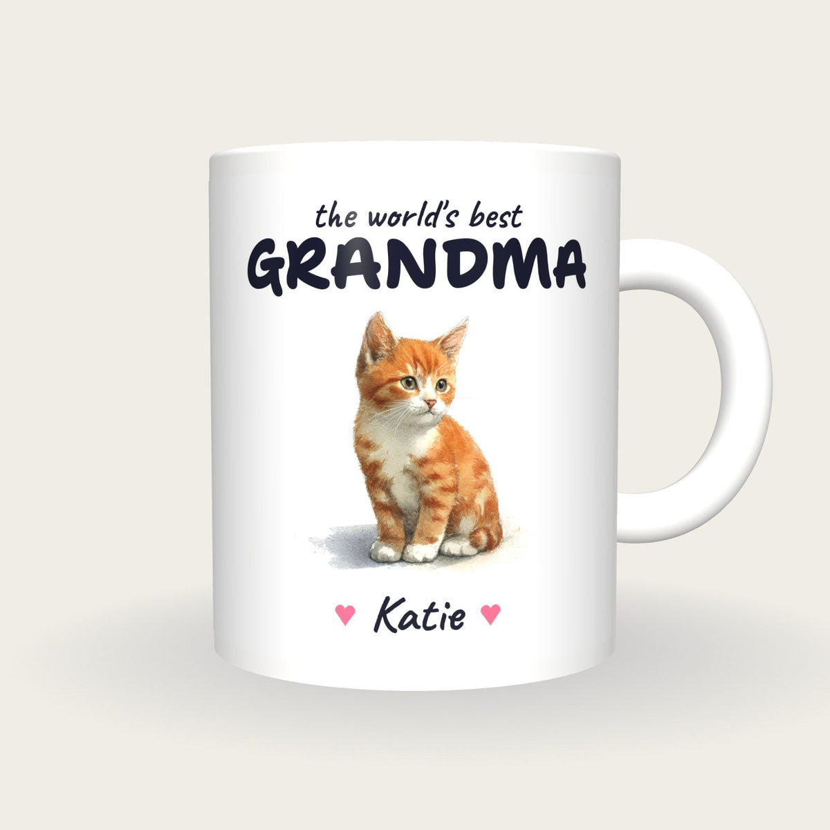 Personalised Kitten Mug, Best Grandma, front