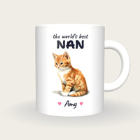 Personalised Kitten Mug, Best Nan, front
