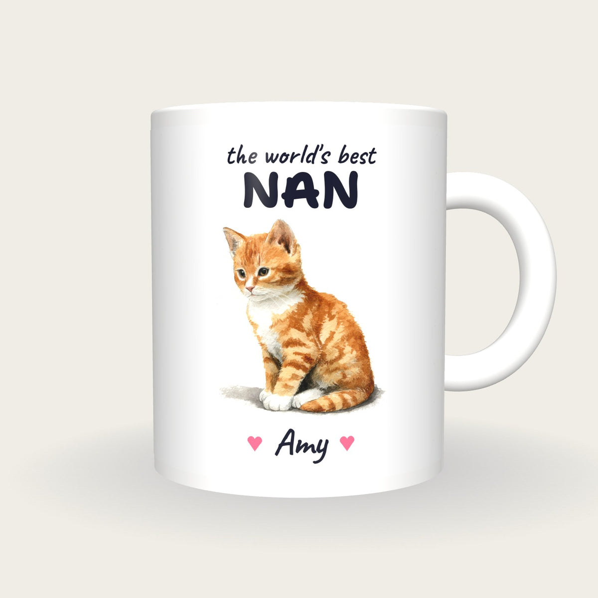 Personalised Kitten Mug, Best Nan, front