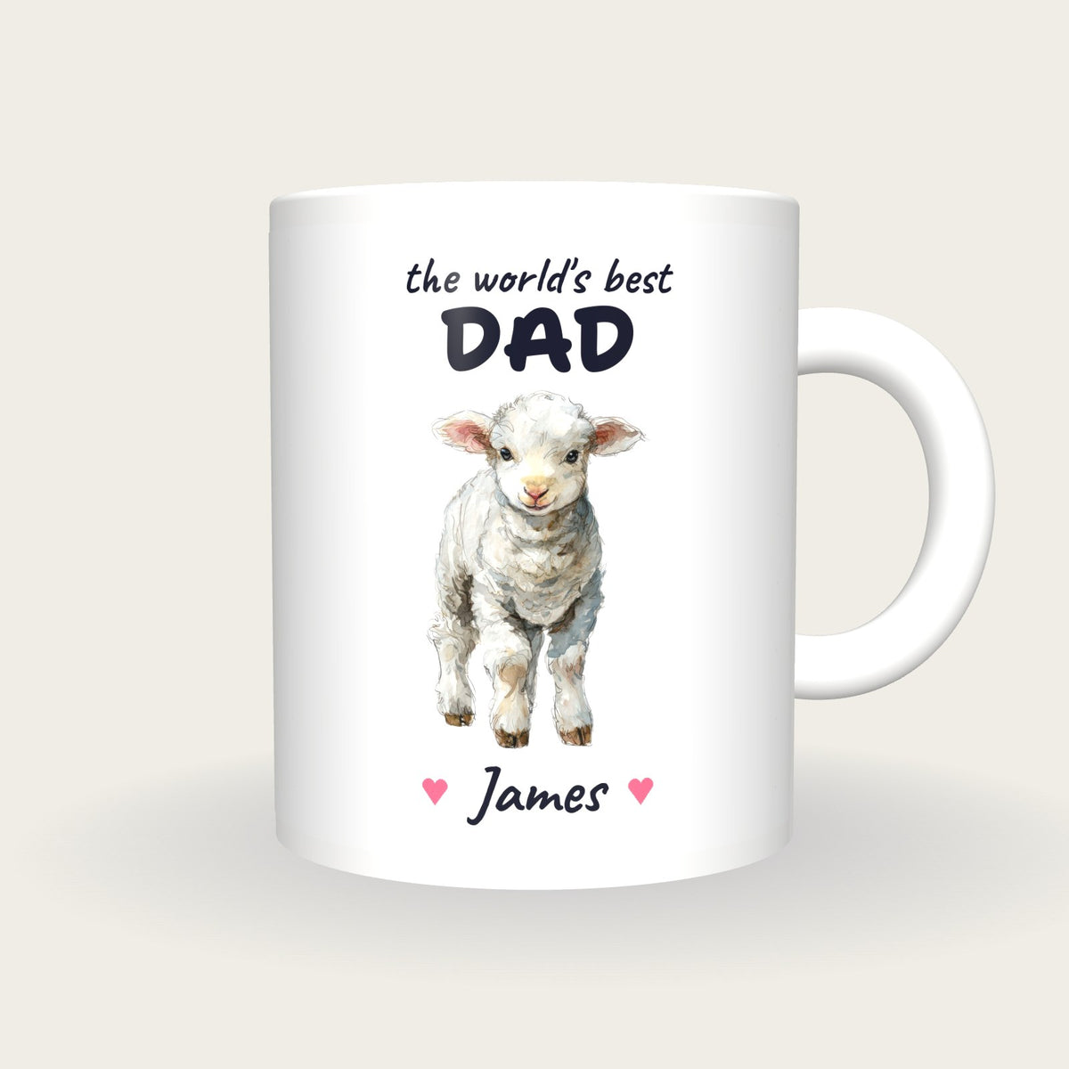 Personalised Lamb Mug, Best Dad, front