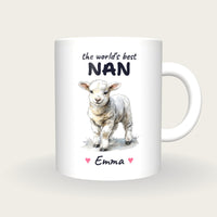 Personalised Lamb Mug, Best Nan, front