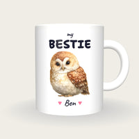 Personalised Owl Mug, My Bestie, front