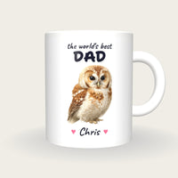 Personalised Owl Mug, Best Dad, front