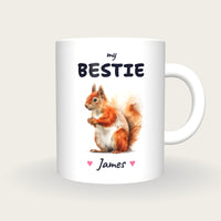 Personalised Squirrel Mug, My Bestie, front