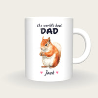Personalised Squirrel Mug, Best Dad, front