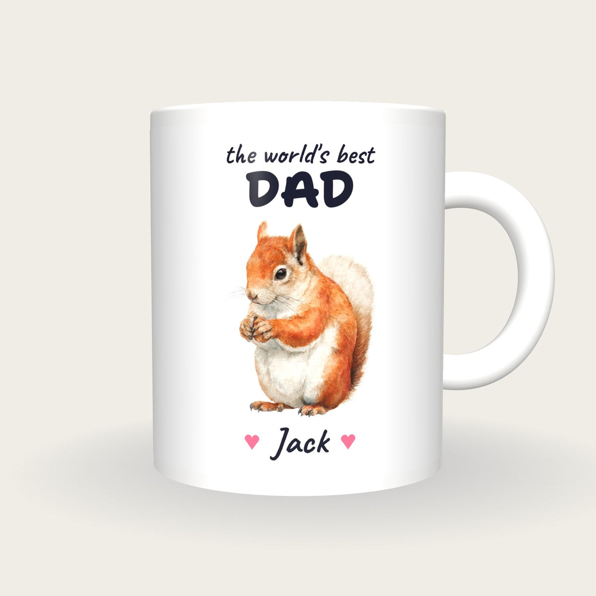 Personalised Squirrel Mug, Best Dad, front